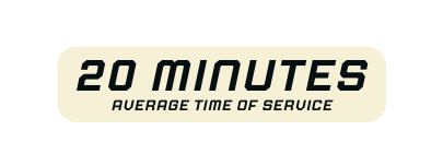 20 Minutes average time of service